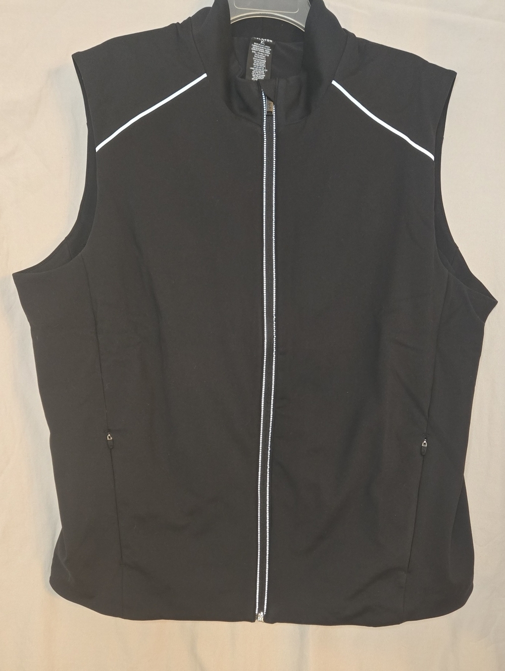 Black Sleeveless Zip Running Vest